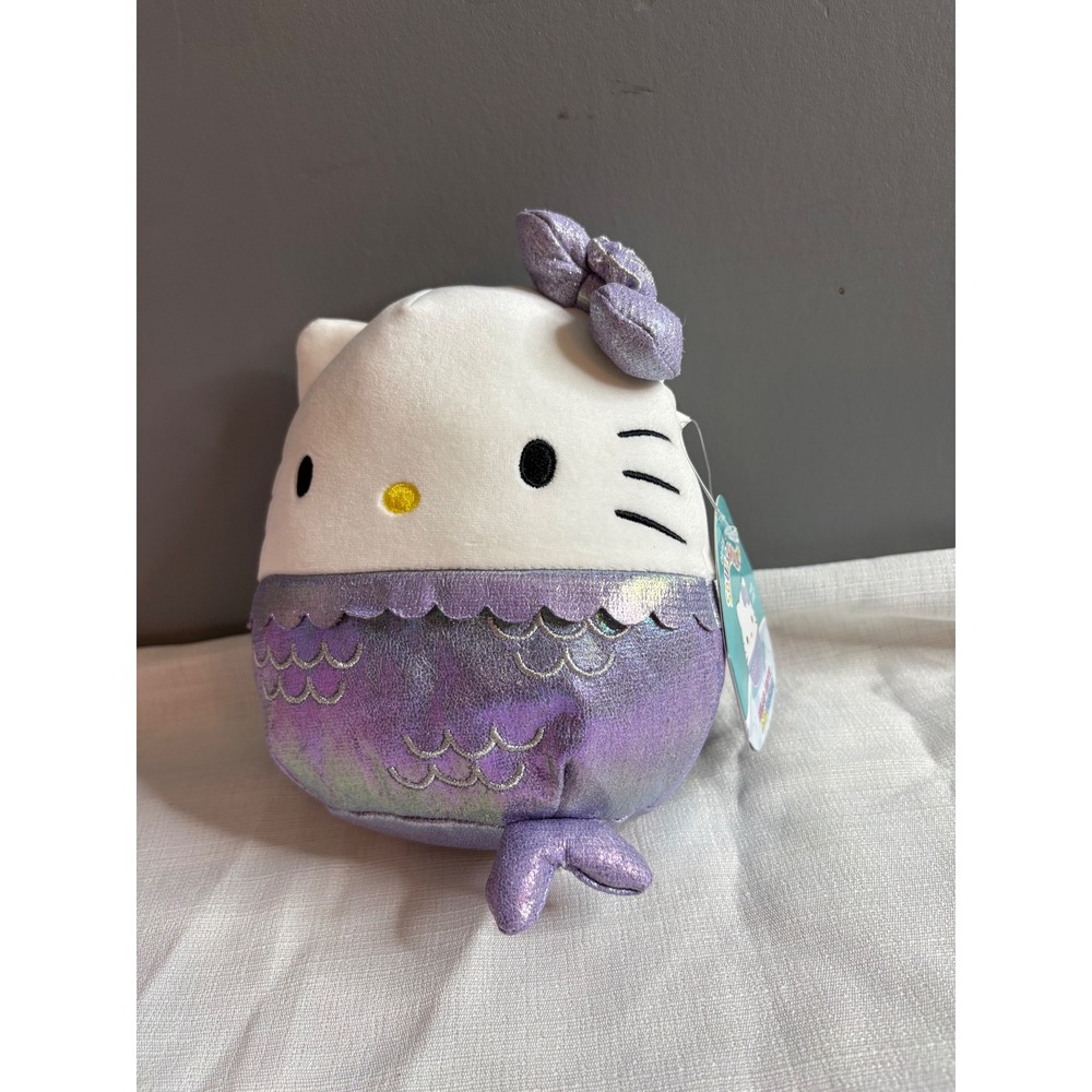 Squishmallows Hello Kitty Mermaid Plush Purple Iridescent Sanrio 8 inch NWT